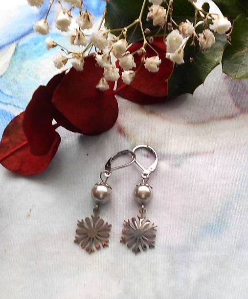 Náušnice - Zimné krásky- náušnice zapínacie - 16112698_