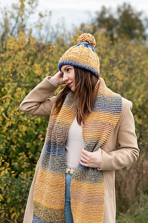 Čiapky, čelenky, klobúky - Set žlto - modrý - 16112037_