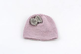 Detské čiapky - Bledoružovo-béžová čiapka MERINO - 16110997_