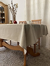 Úžitkový textil - Ľanový Obrus na stôl / light SAND/ - 16110030_