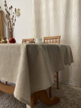 Úžitkový textil - Ľanový Obrus na stôl / light SAND/ - 16110031_