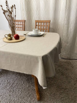Úžitkový textil - Ľanový Obrus na stôl / light SAND/ - 16110035_