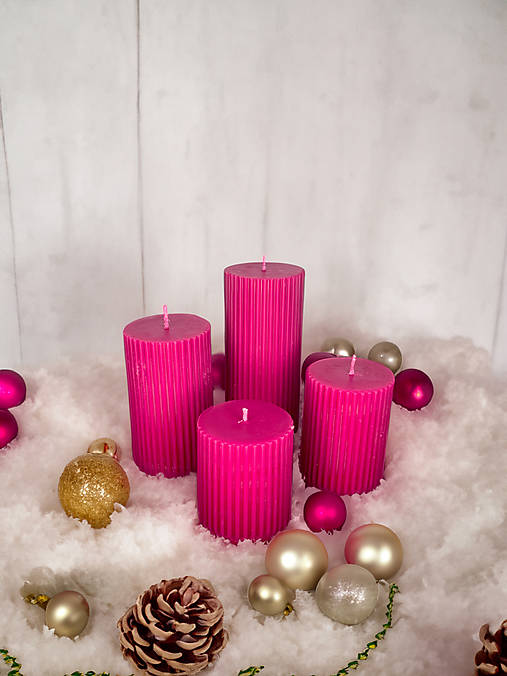 Sviečky - Adventné sójové sviečky (Cyklaménová) - 16109040_