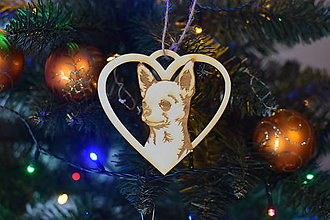 Dekorácie - Drevená vianočná ozdoba domáci miláčik psik 2 - 16110676_