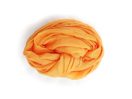 Šály a nákrčníky - "pumpkin" hodvábny šál skladom - 16110867_