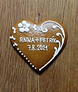 Dekorácie - Jednoduché svadobné srdiečko /balené v celofane  (Tlačeným veľkým písmom) - 16112670_