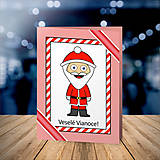 Papiernictvo - Vianočná pohľadnica detské kostýmy - Santa (sladký pásik) - 16111457_