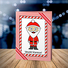 Papiernictvo - Vianočná pohľadnica detské kostýmy - Santa (sladký pásik) - 16111457_