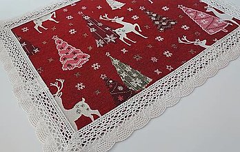 Úžitkový textil - Vianočné prestieranie,,zlatý jelenček" - 16115243_