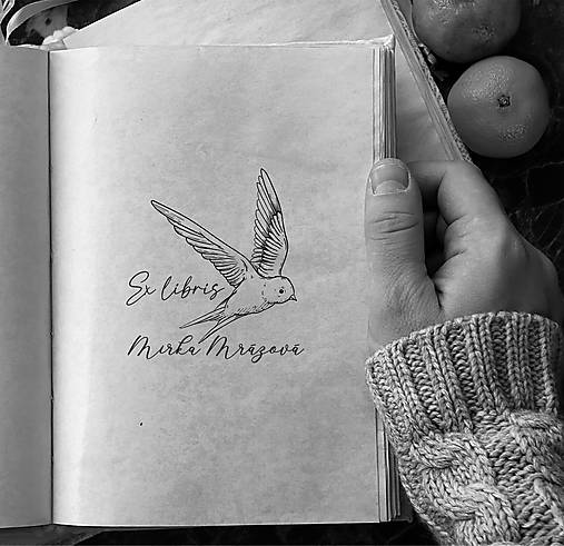 Papiernictvo - Pečiatka EX LIBRIS vtáčik - 16113683_