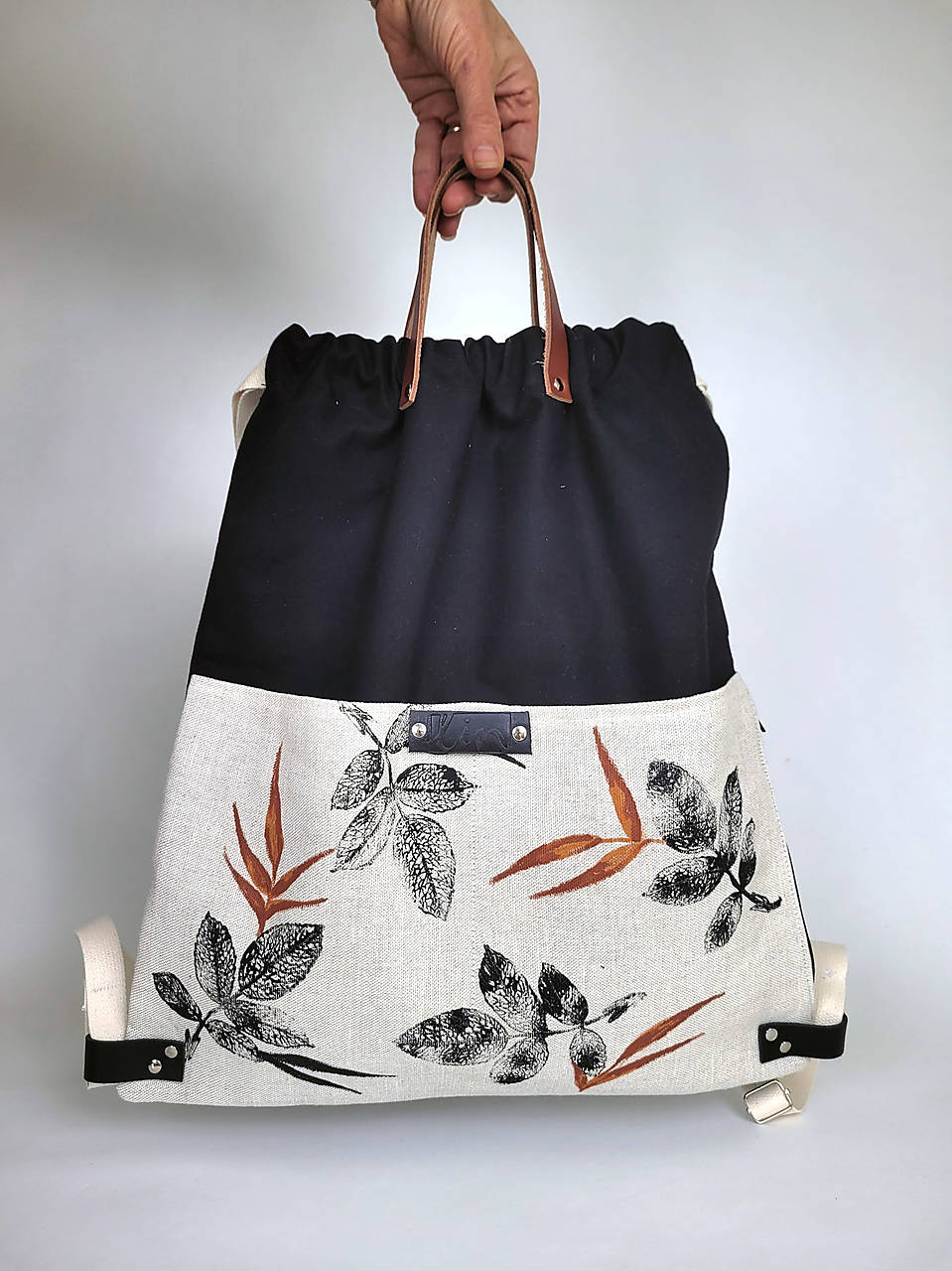 Batoh (bavlna, ľan, koža) LISTY