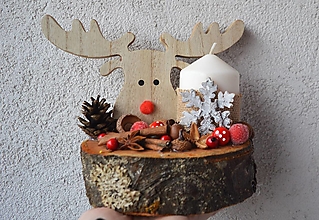 Svietidlá a sviečky - Vianočná dekorácia so sobom - 16115435_