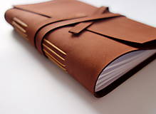 Papiernictvo - Kožený zápisník A5 čokoládová nubuk - 16114056_