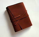 Papiernictvo - Kožený zápisník A5 čokoládová nubuk - 16114060_