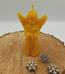 Sviečky - Sviečka z včelieho vosku veľký anjel - 16113072_
