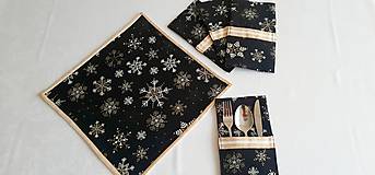 Úžitkový textil - Vianoce-čiernozlaté - 16114308_