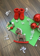 Hračky - baby SET 3 ks - Vianočná krabička- červená - 16116179_