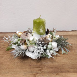 Svietidlá - Vianočný svietnik, vianočná dekorácia na stôl - 16114384_