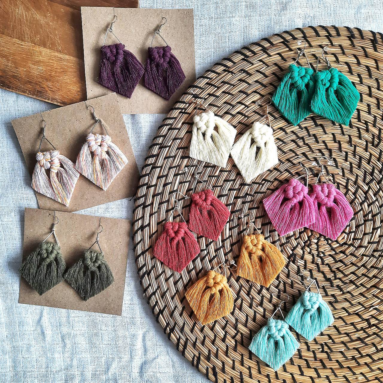 Macramé náušnice Strapce