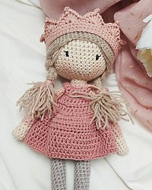 Hračky - Háčkovaná bábika Hanka princezná - 16116790_