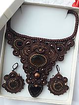 Sady šperkov - Izabela- hnedý šujtášový set - 16116884_
