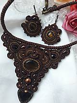 Sady šperkov - Izabela- hnedý šujtášový set - 16116888_