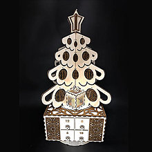 Dekorácie - Vianočný stromček s adventným kalendárom - 16114881_