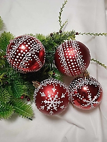 Dekorácie - Vianočné gule zdobené voskom - 16115322_