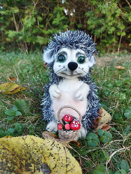 Dekorácie - Ježko z vlny - 16116946_