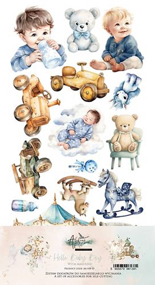 Papier - Scrapbook papier extra set Hello Baby Boy - 16118322_