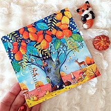 Papier - Nádherná jeseň v lesíku - pohľadnica zdobená glitrami - 16120058_