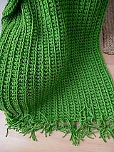 Úžitkový textil - HYGGE háčkovaný prehoz zelený - 16117220_