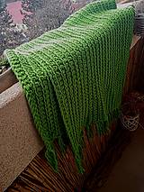 Úžitkový textil - HYGGE háčkovaný prehoz zelený - 16117221_