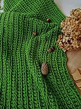 Úžitkový textil - HYGGE háčkovaný prehoz zelený - 16117243_