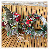 Dekorácie - Vianočný škriatok na pníku zelený Tradičné Vianoce - 16120995_