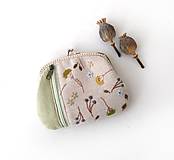 Peňaženky - Peňaženka XL Zelené kvety (s kapsičkami) - 16117282_