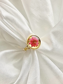 Prstene - Prsteň zo živice kruh - ružový kvet - 16117852_