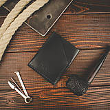Pánske tašky - Minimalistická kožená peňaženka / puzdro na karty Forester (Black) - 16120624_