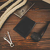 Pánske tašky - Minimalistická kožená peňaženka / puzdro na karty Forester (Black) - 16120625_