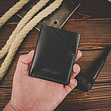 Pánske tašky - Minimalistická kožená peňaženka / puzdro na karty Forester (Black) - 16120627_