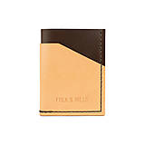 Pánske tašky - Kožená peňaženka / puzdro na karty Hunter (Natural + Dark Brown) - 16120736_