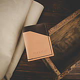 Pánske tašky - Kožená peňaženka / puzdro na karty Hunter (Natural + Dark Brown) - 16120740_