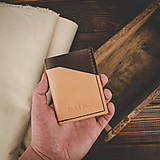 Pánske tašky - Kožená peňaženka / puzdro na karty Hunter (Natural + Dark Brown) - 16120743_