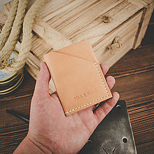 Pánske tašky - Minimalistická kožená peňaženka / puzdro na karty Forester (Natural) - 16120542_