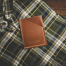 Pánske tašky - Minimalistická kožená peňaženka / puzdro na karty Forester (Whiskey) - 16120548_