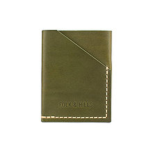 Pánske tašky - Minimalistická kožená peňaženka / puzdro na karty Forester (Olive) - 16120600_