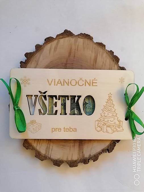 Papiernictvo - Vianočna drevena obálka Všetko  _rôzne farby stuhy - 16118573_