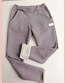 Nohavice - Dámské teplé kalhoty šedé - 16118526_
