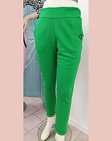 Nohavice - Dámské teplé kalhoty zelené - 16118633_