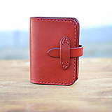 Peňaženky - Celokožená peňaženka "Praktik červená" - 16121195_